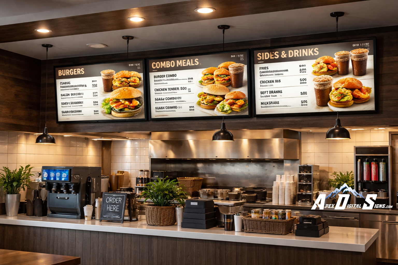 With Apex Logo Digital Menu Board Installation in NJ